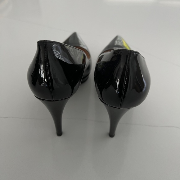 PRADA Black Pointy Toe Patent Leather Heels Shoes Pumps Work Evening - Picture 6 of 12